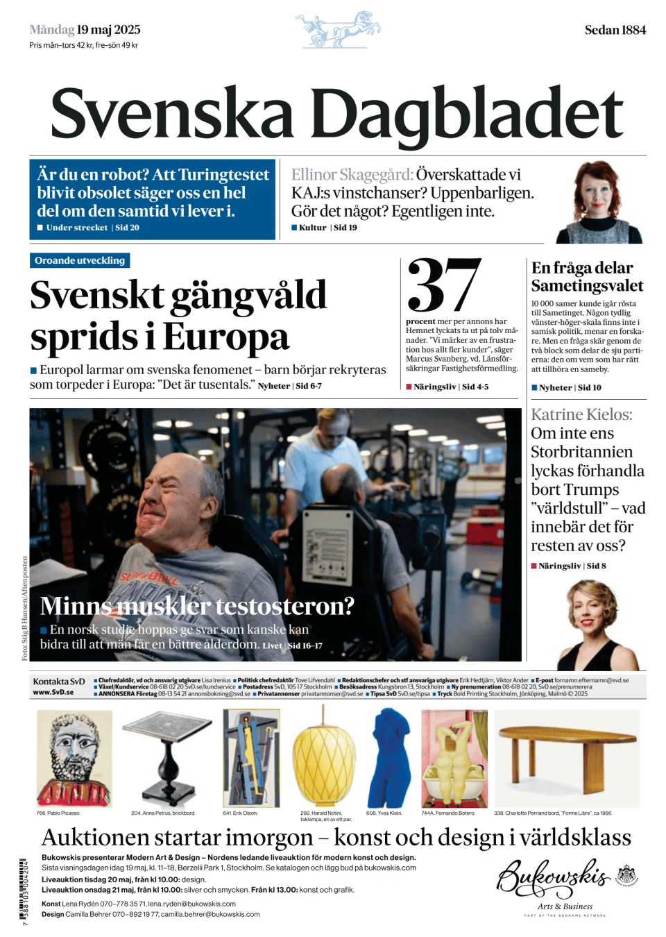 Prima-pagina-Svenska Dagbladet-edizione-di-oggi-20250519